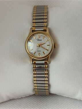 Vintage Timex Women Two-Tone Gold and Silver Bracelet Watch